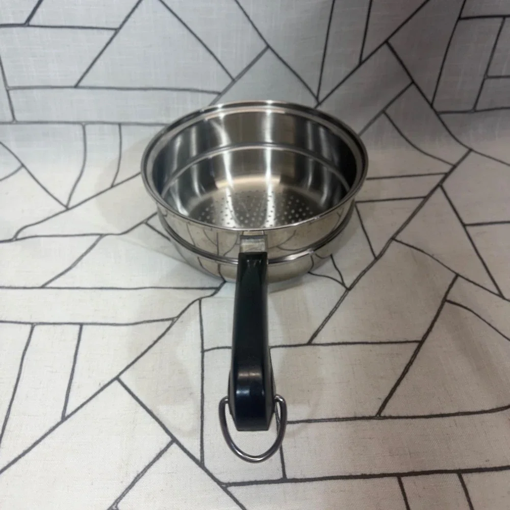 Saladmaster Steamer Basket Insert 8 Inch Silver Stainless Steel Tri-Clad 18-8